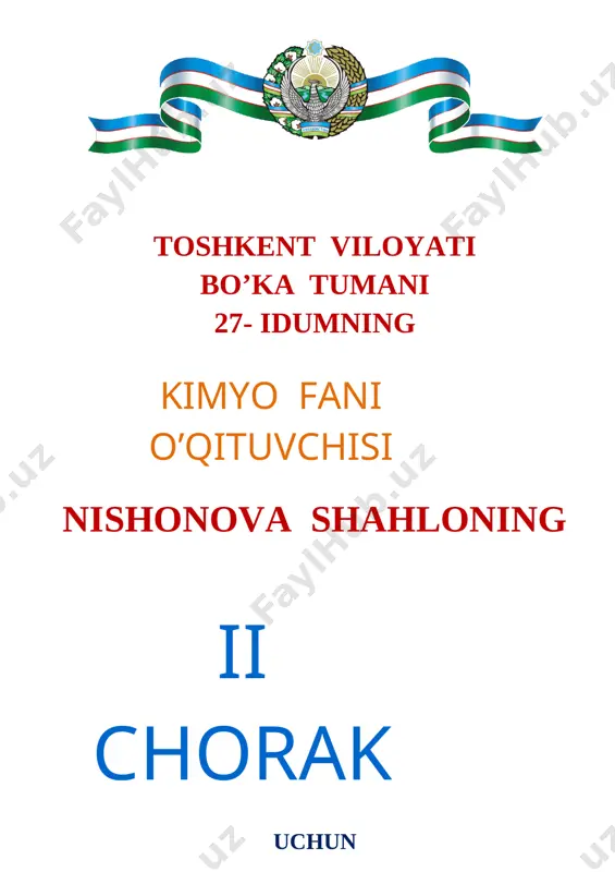 9-sinf kimyo ii chorak 2019-2020 — DOCX