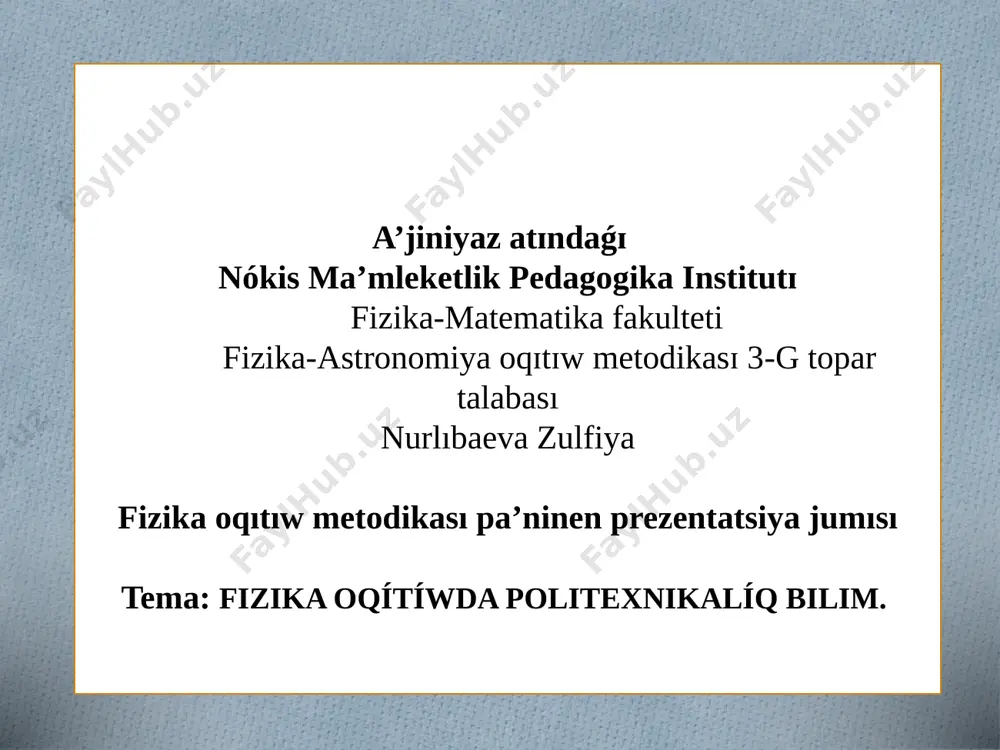 nurlıbaeva zulfiya 15 — PPTX