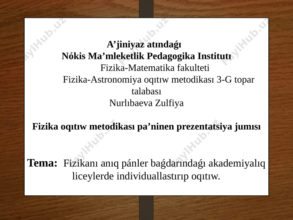 nurlıbaeva zulfiya 16 — PPTX