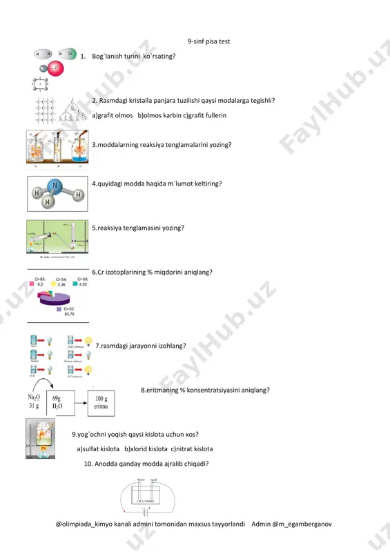 @olimpiada_kimyo 9-sinf pisa test — PDF