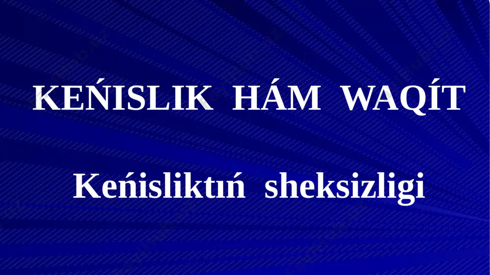 keńislik hám waqít 7 klass — PPTX