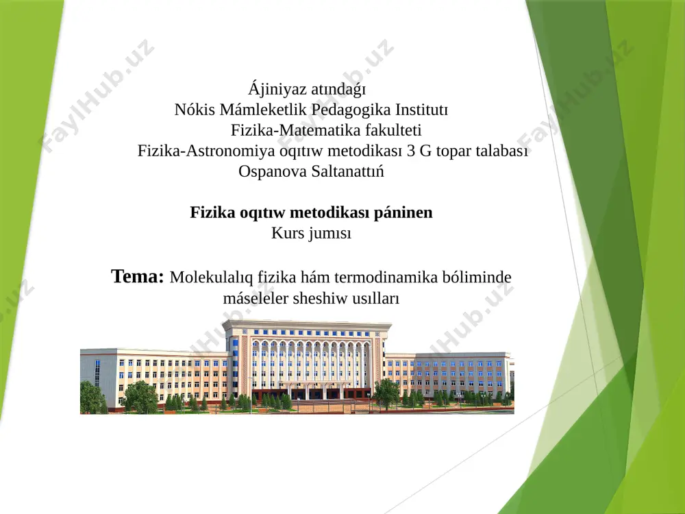 slayd kurs jumısı — PPTX