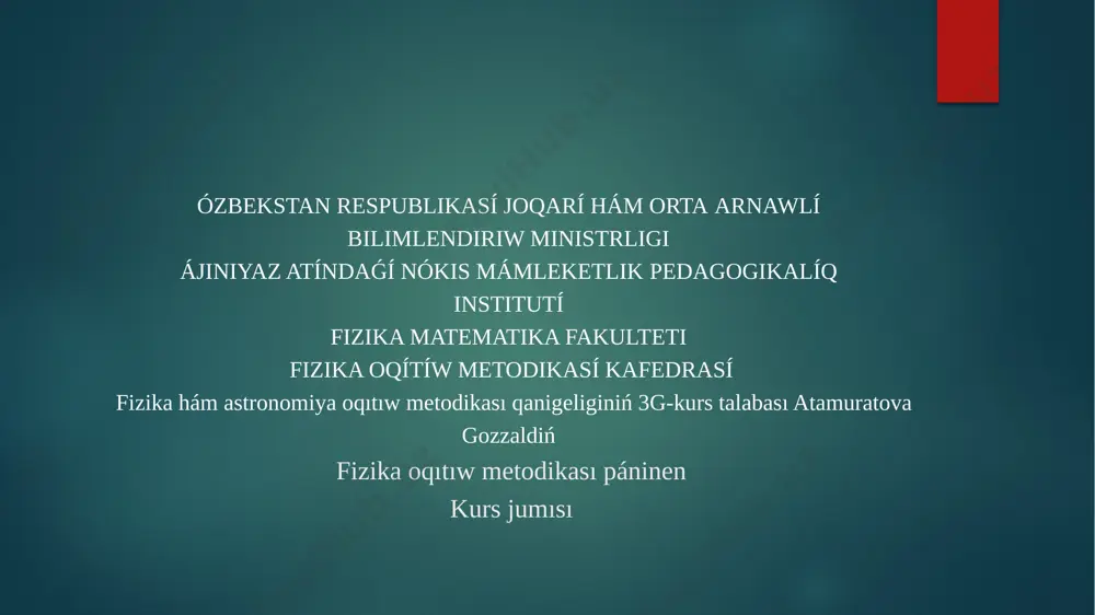 atamuratova gozzal — PPTX