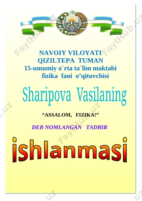 assalom fizika tadbir — DOCX