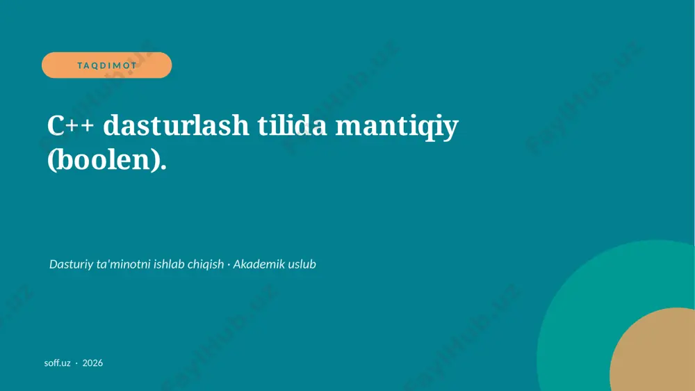 131_v1_c_dasturlash_tilida_mantiqiy_boolen — PPTX