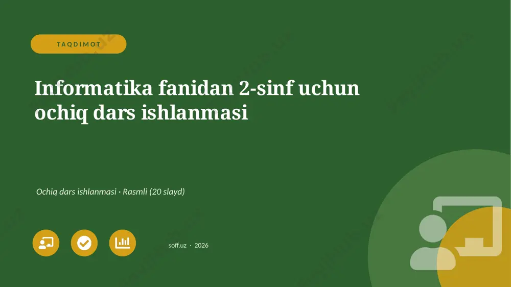 0146_v1_informatika_fanidan_2_sinf_uchun_o — PPTX