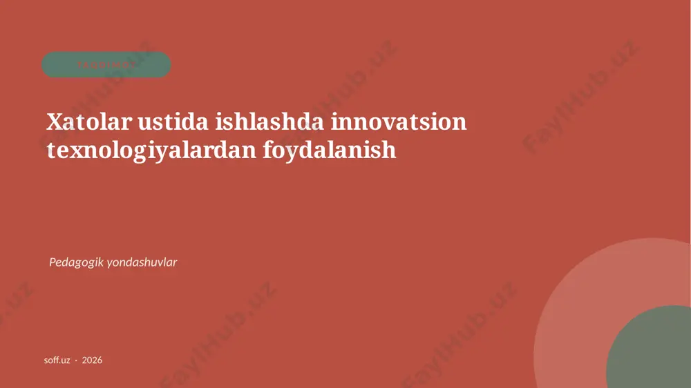 28_xatolar_ustida_ishlash — PPTX