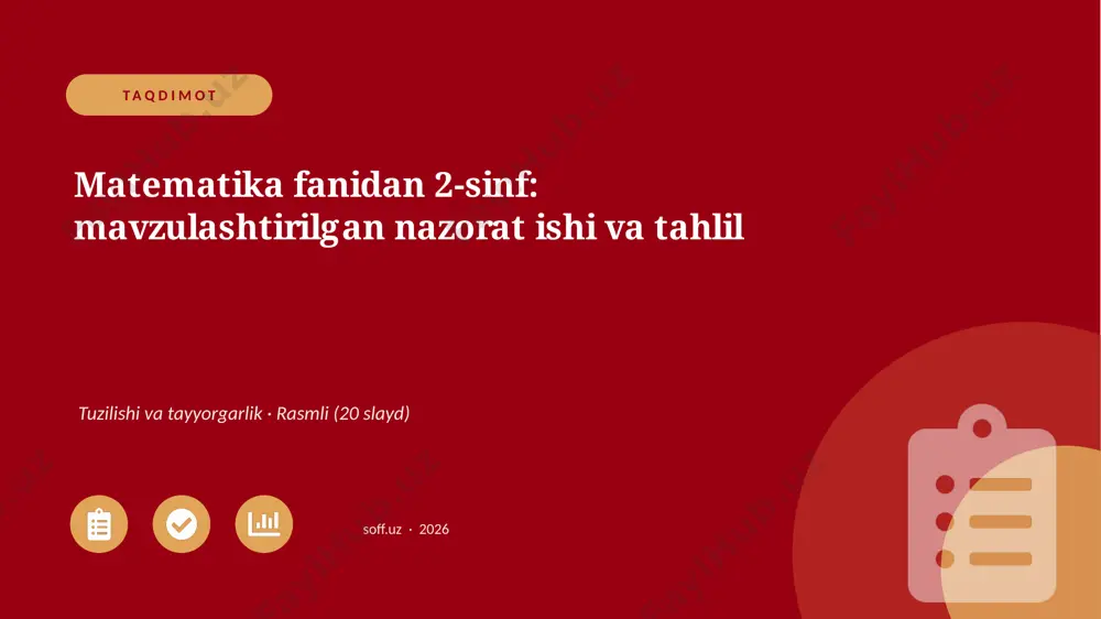 0575_v1_matematika_fanidan_2_sinf_mavzulas — PPTX