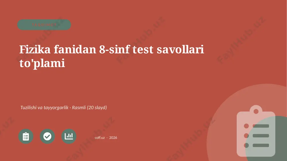 0267_v1_fizika_fanidan_8_sinf_test_savolla — PPTX