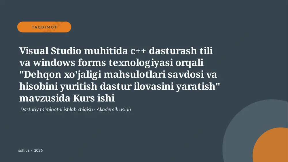159_v1_visual_studio_muhitida_c_dasturash_til — PPTX