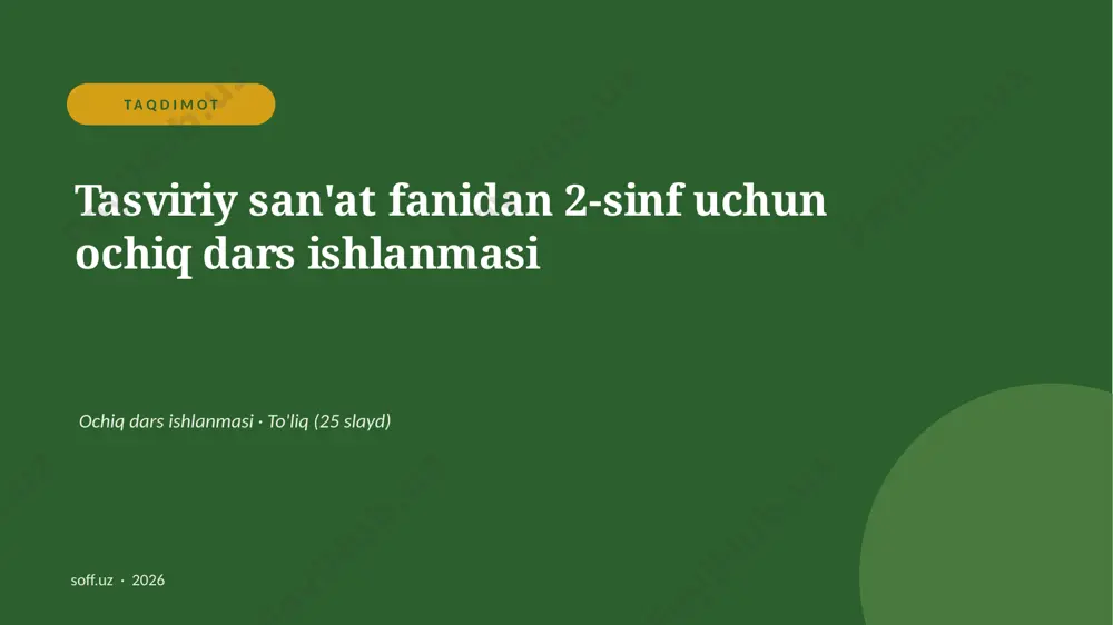 0201_v2_tasviriy_sanat_fanidan_2_sinf_uchu — PPTX