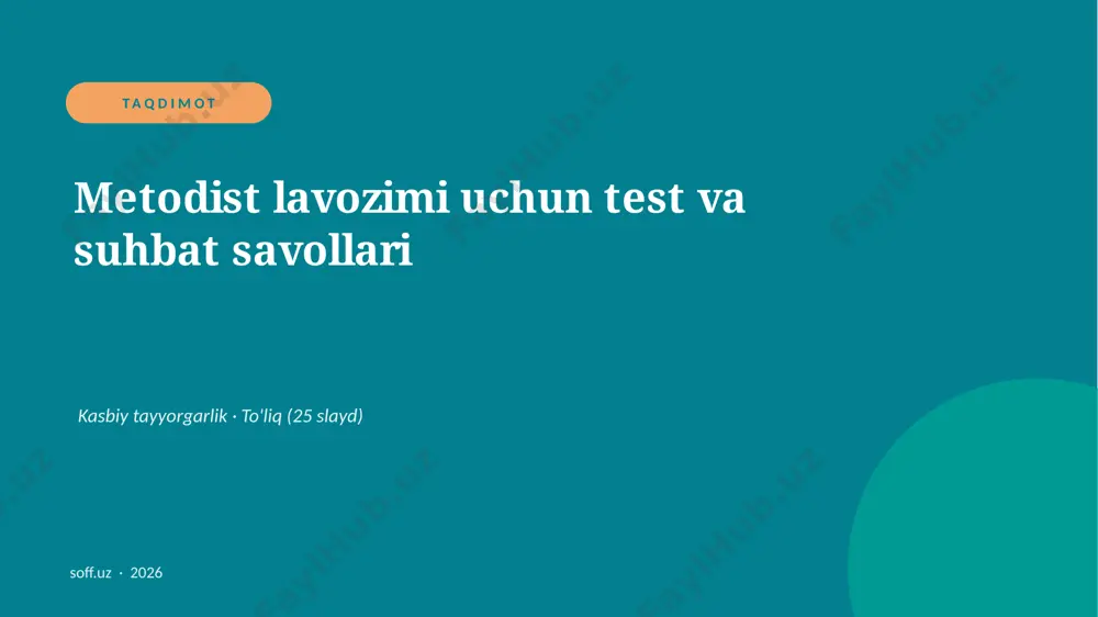 0046_v2_metodist_lavozimi_uchun_test_va_su — PPTX