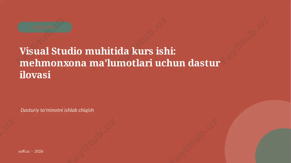 18_mehmonxona_dasturi — PPTX