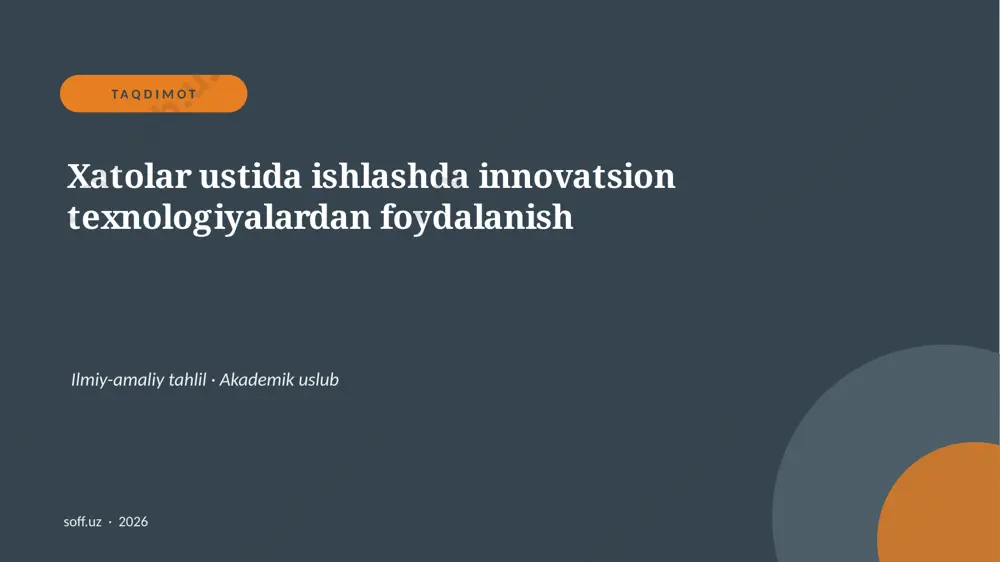 099_v1_xatolar_ustida_ishlashda_innovatsion — PPTX