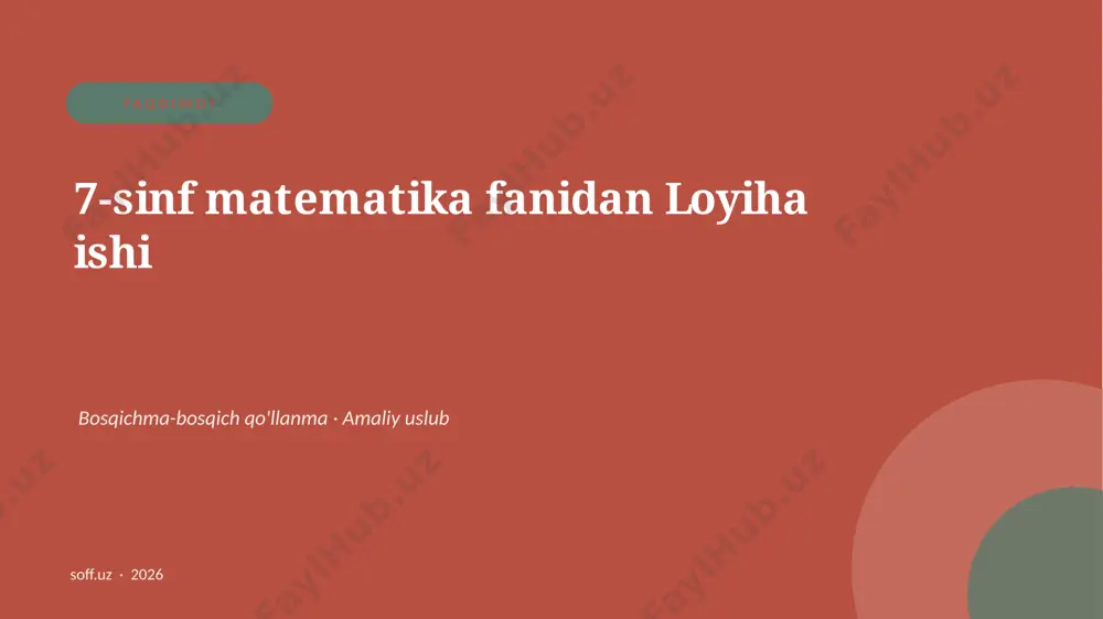 042_v2_7_sinf_matematika_fanidan_loyiha_ishi — PPTX