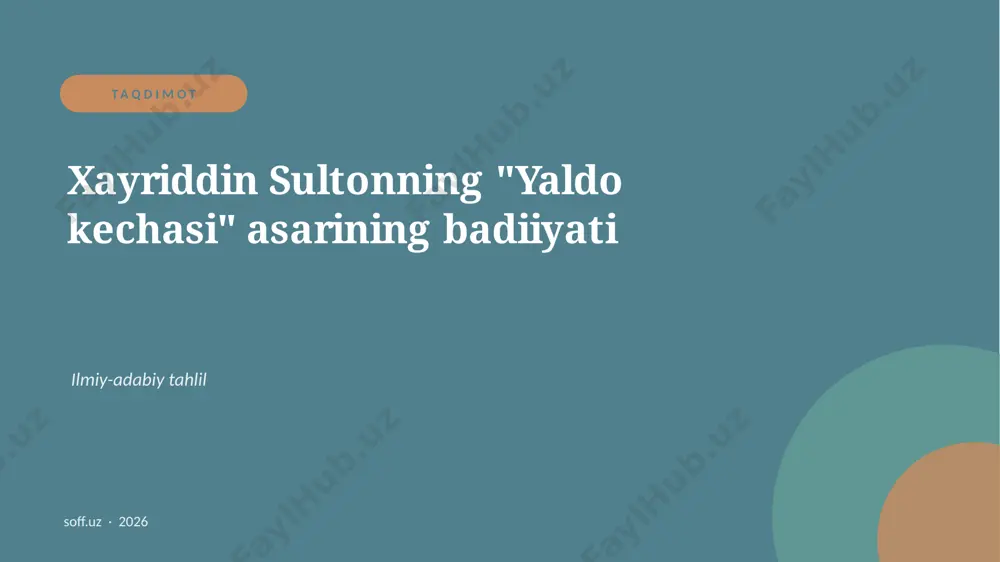 29_yaldo_kechasi_asari — PPTX