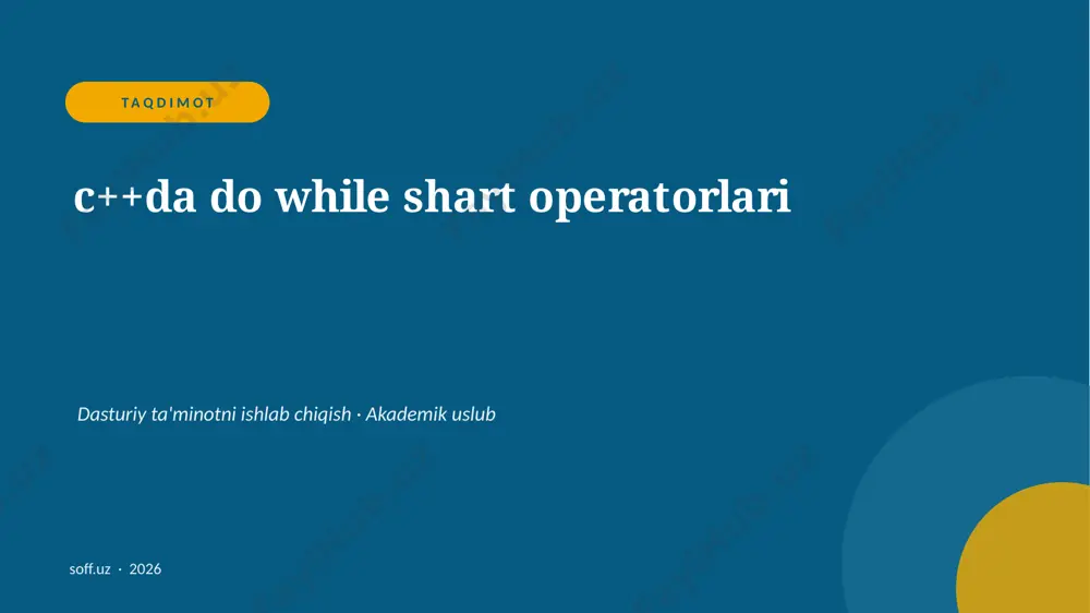 180_v1_c_da_do_while_shart_operatorlari — PPTX