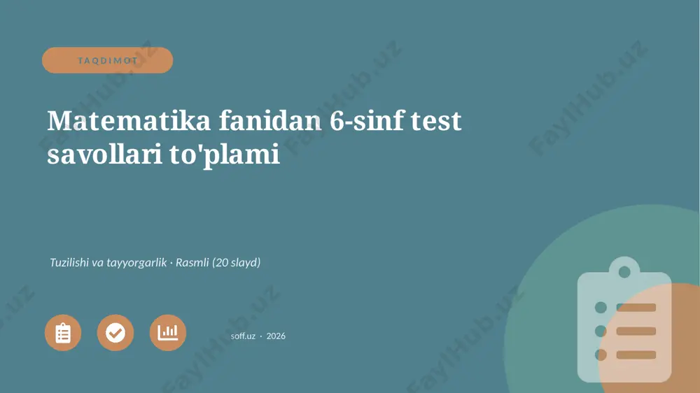 0218_v1_matematika_fanidan_6_sinf_test_sav — PPTX