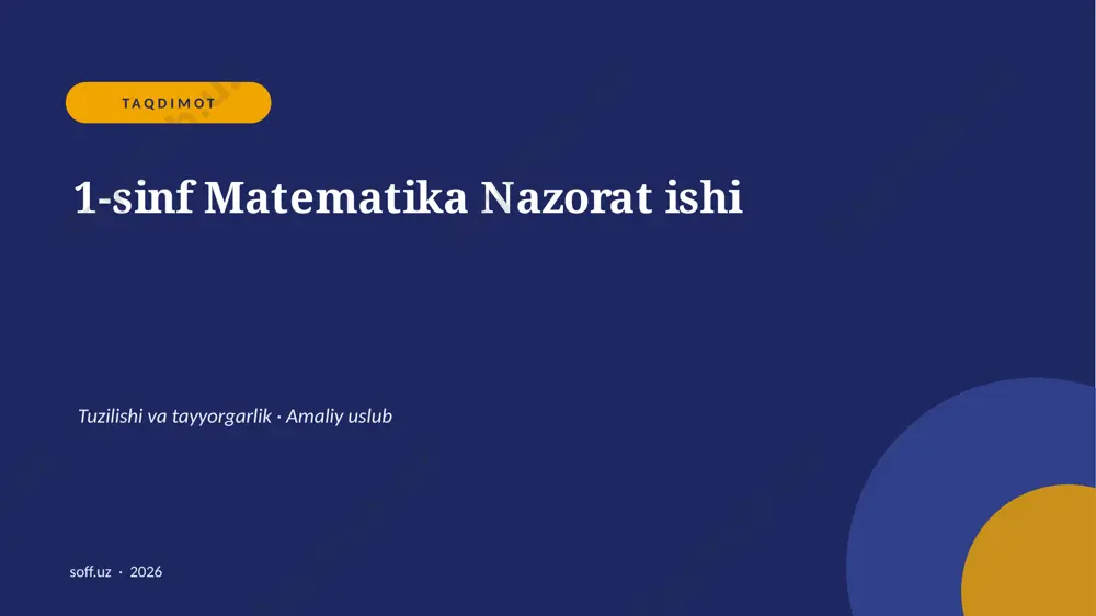 049_v2_1_sinf_matematika_nazorat_ishi — PPTX