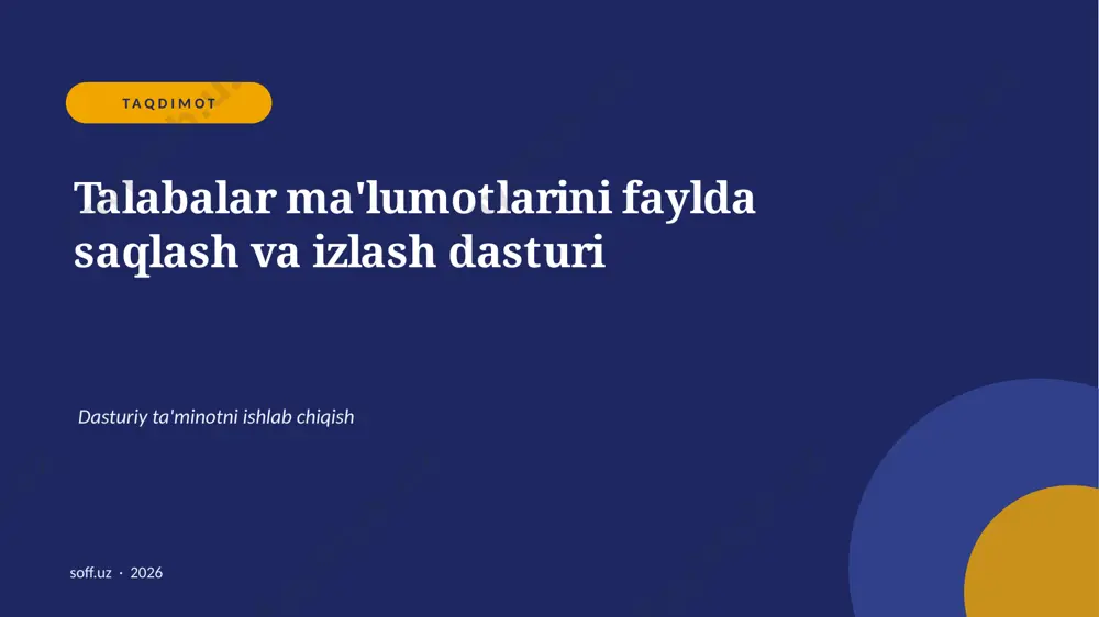 45_talabalar_bazasi_dasturi — PPTX