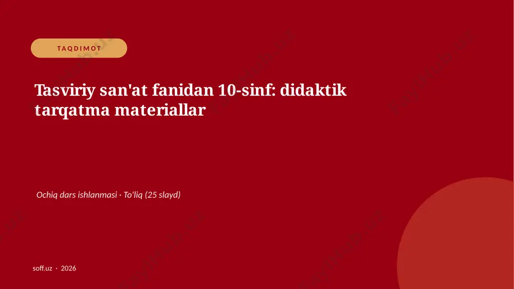 0900_v2_tasviriy_sanat_fanidan_10_sinf_did — PPTX