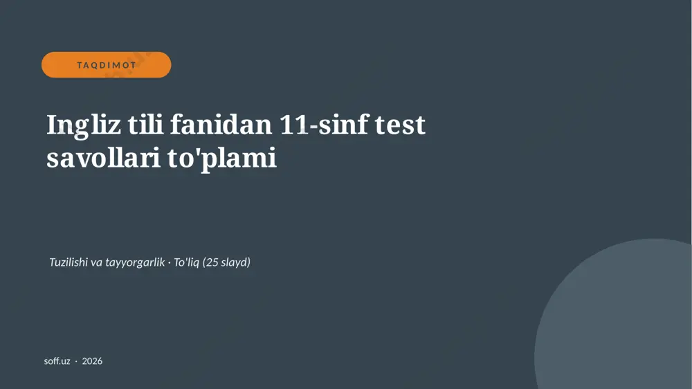 0244_v2_ingliz_tili_fanidan_11_sinf_test_s — PPTX