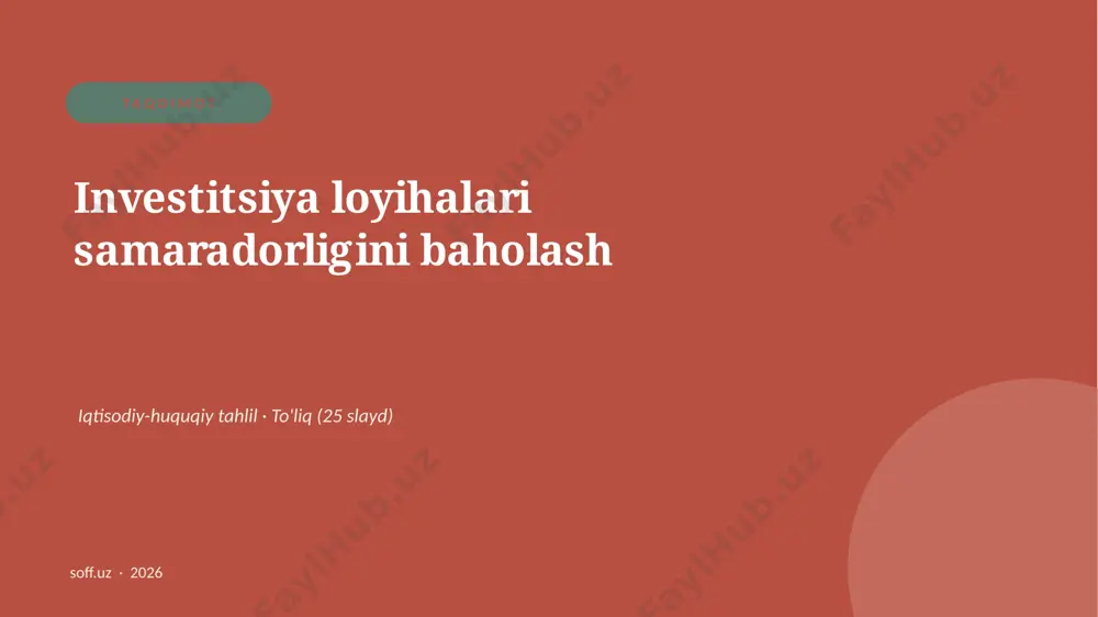 0362_v2_investitsiya_loyihalari_samaradorl — PPTX
