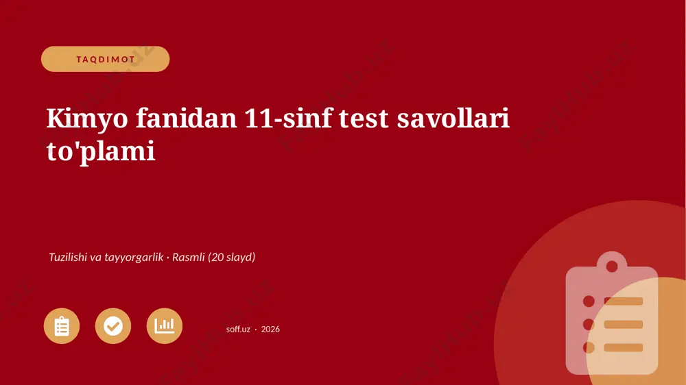 0275_v1_kimyo_fanidan_11_sinf_test_savolla — PPTX