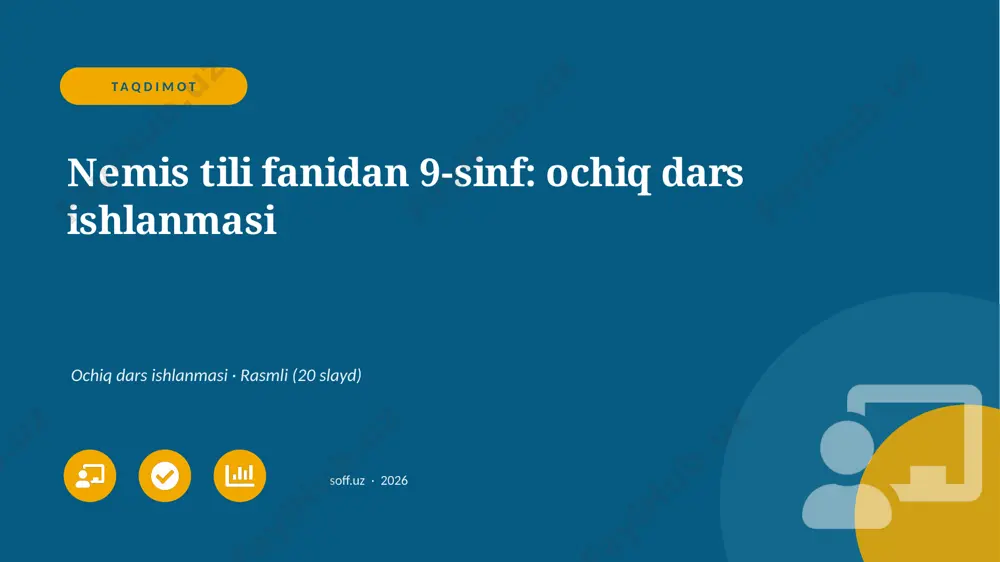 01070_nemis_tili_fanidan_9_sinf_ochiq_dars_ish — PPTX