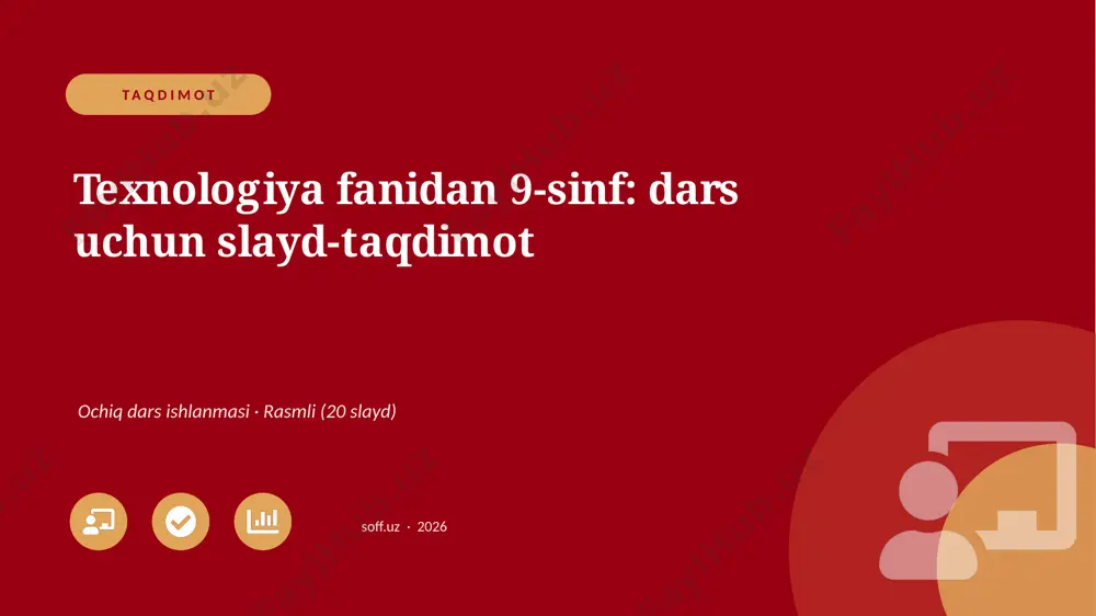 02245_texnologiya_fanidan_9_sinf_dars_uchun — PPTX