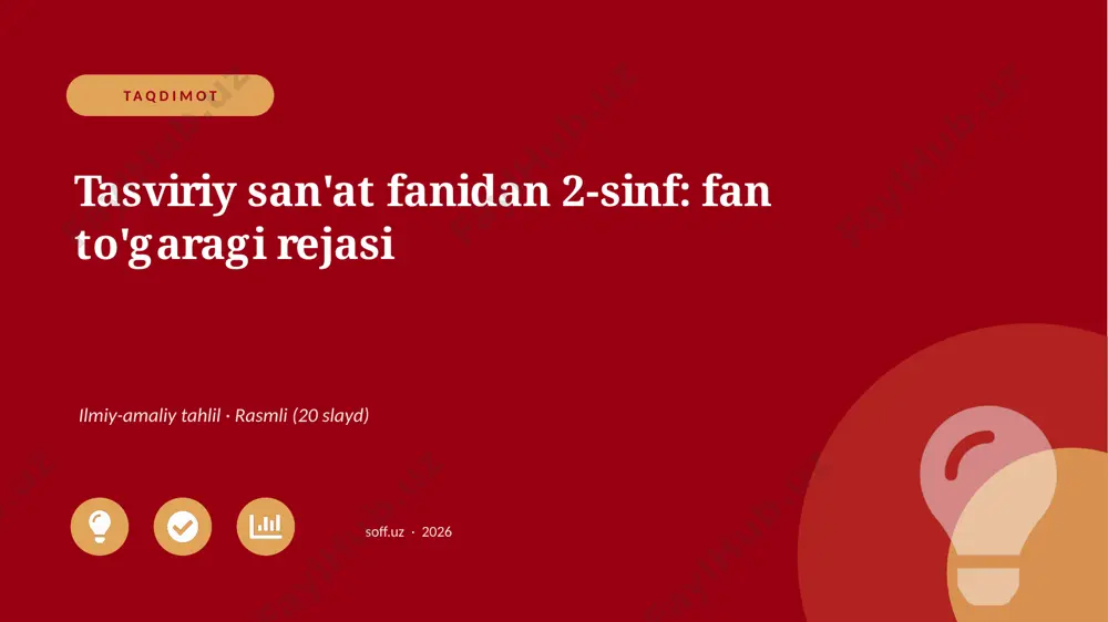 02685_tasviriy_sanat_fanidan_2_sinf_fan_togara — PPTX