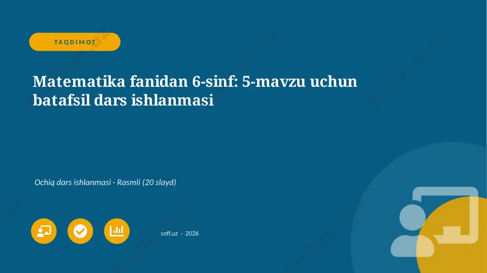 05030_matematika_fanidan_6_sinf_5_mavzu_uchun_ — PPTX