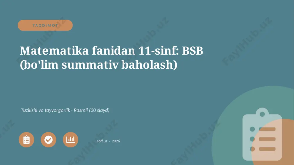 01638_matematika_fanidan_11_sinf_bsb_bolim_sum — PPTX