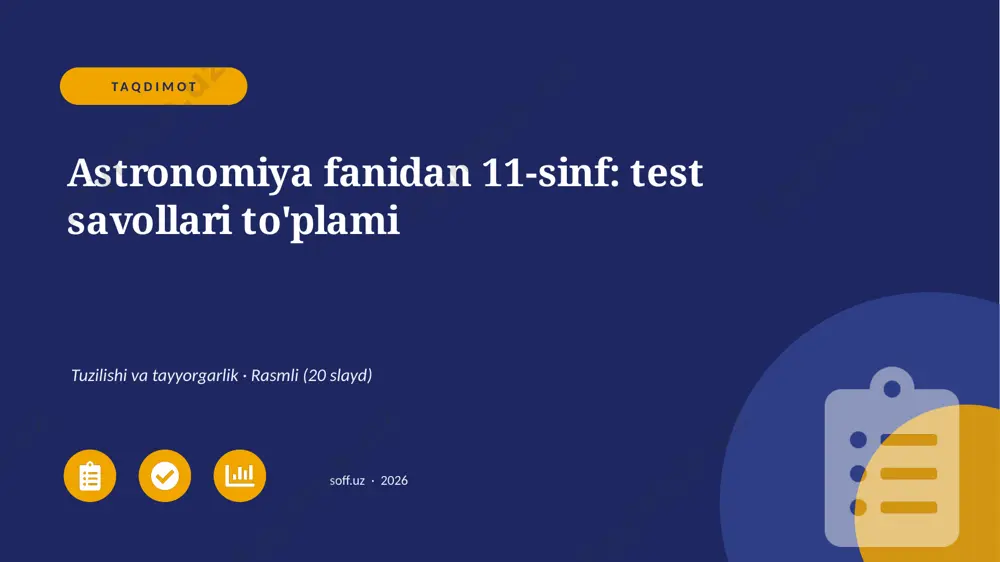 01404_astronomiya_fanidan_11_sinf_test_savolla — PPTX