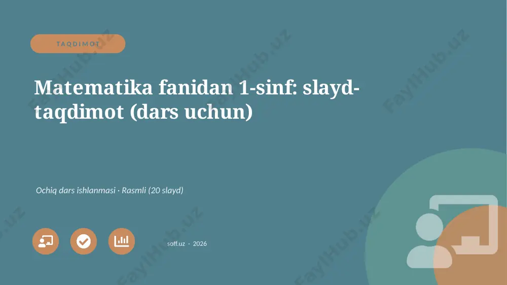 00908_matematika_fanidan_1_sinf_slayd_taqdimot — PPTX