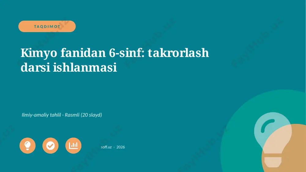 03041_kimyo_fanidan_6_sinf_takrorlash_darsi_is — PPTX