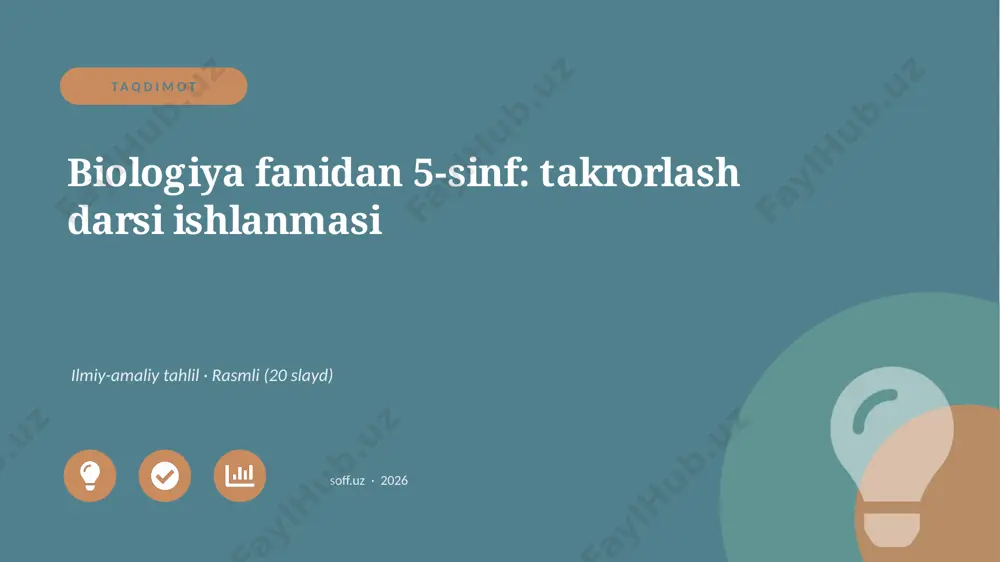 03028_biologiya_fanidan_5_sinf_takrorlash_dars — PPTX