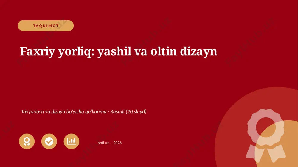 00005_faxriy_yorliq_yashil_va_oltin_dizayn — PPTX