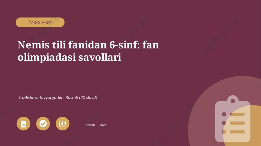 02792_nemis_tili_fanidan_6_sinf_fan_olimpiadas — PPTX