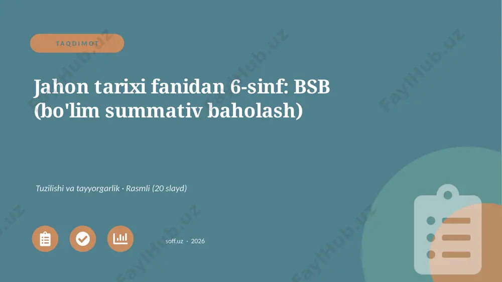 01708_jahon_tarixi_fanidan_6_sinf_bsb_bolim_su — PPTX