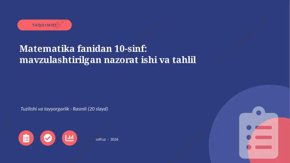 00583_matematika_fanidan_10_sinf_mavzulashtiri — PPTX