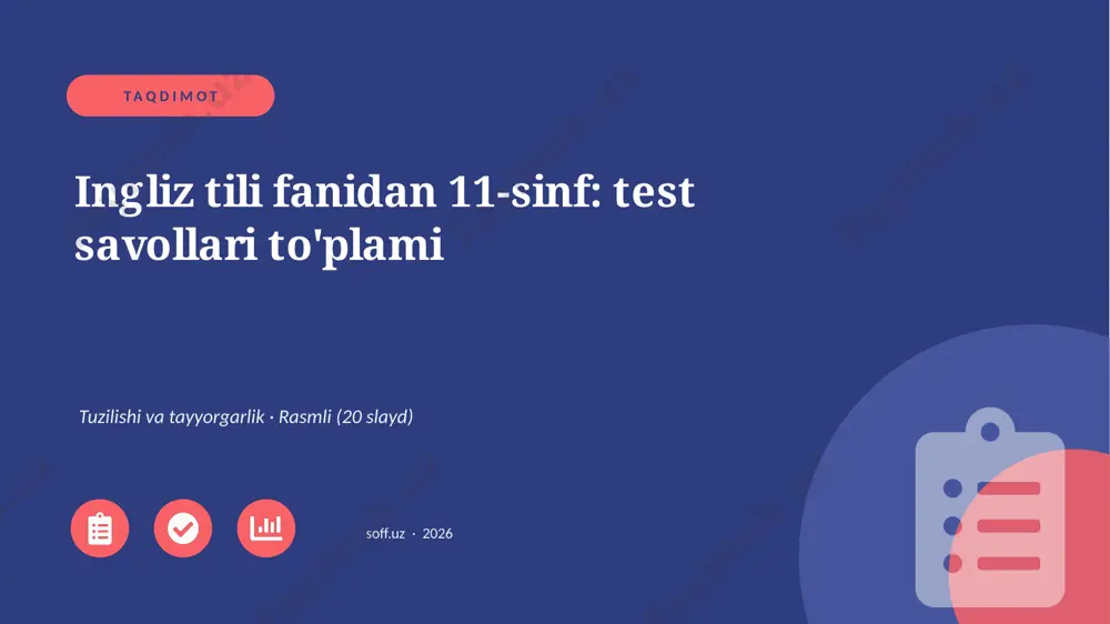 01263_ingliz_tili_fanidan_11_sinf_test_savolla — PPTX