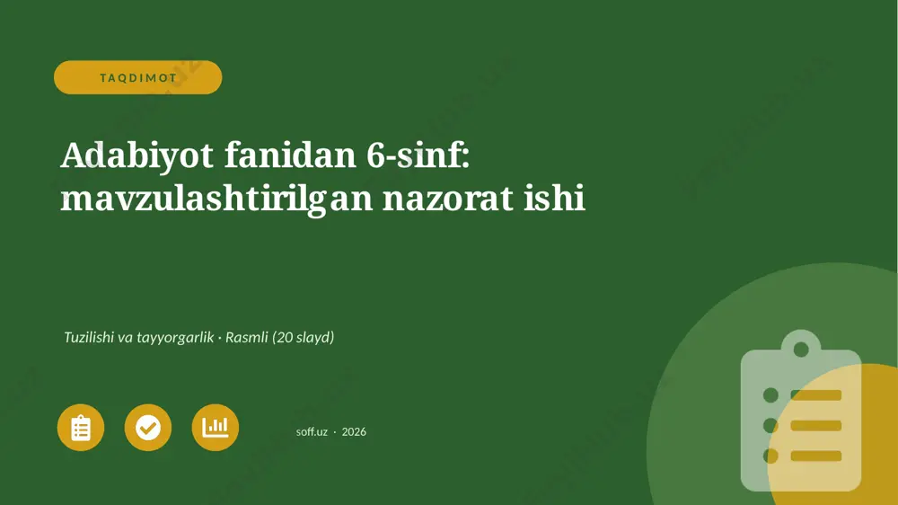01456_adabiyot_fanidan_6_sinf_mavzulashtirilga — PPTX