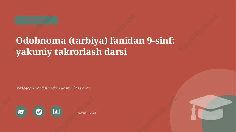 03697_odobnoma_tarbiya_fanidan_9_sinf_yakuniy — PPTX