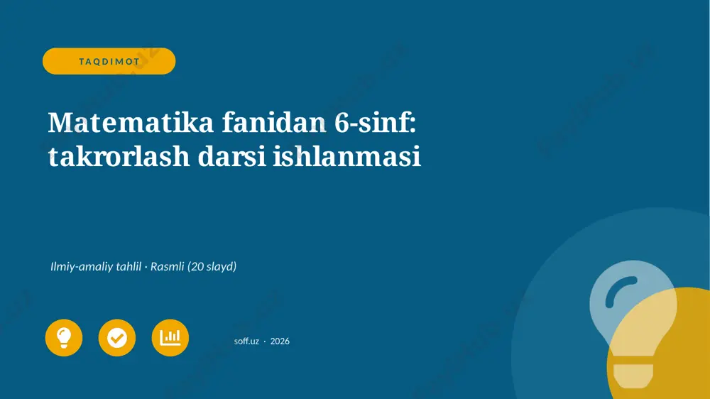 02940_matematika_fanidan_6_sinf_takrorlash_dar — PPTX