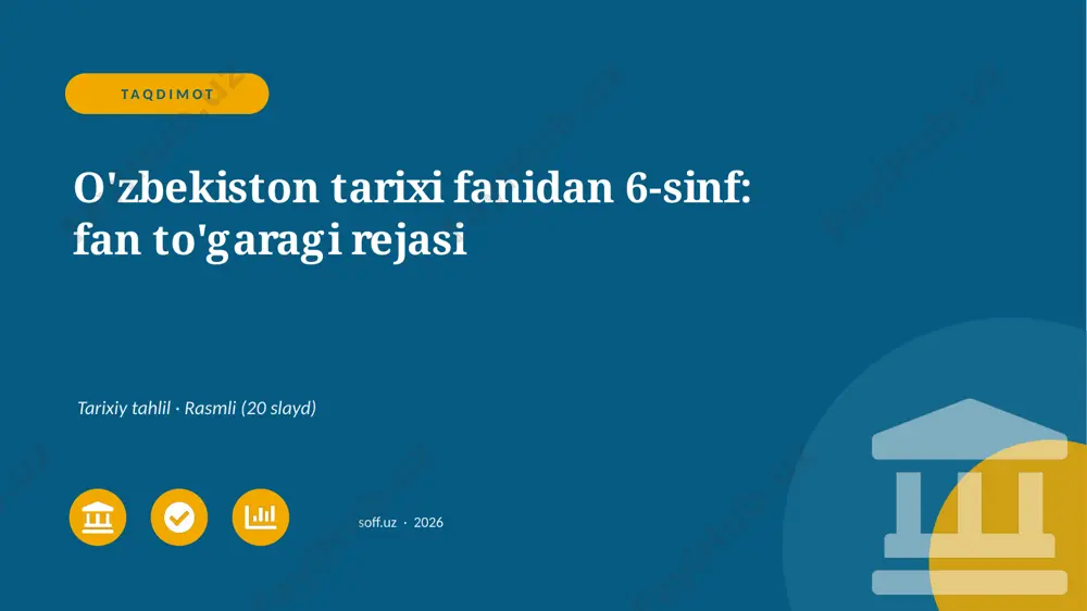 02590_ozbekiston_tarixi_fanidan_6_sinf_fan_tog — PPTX