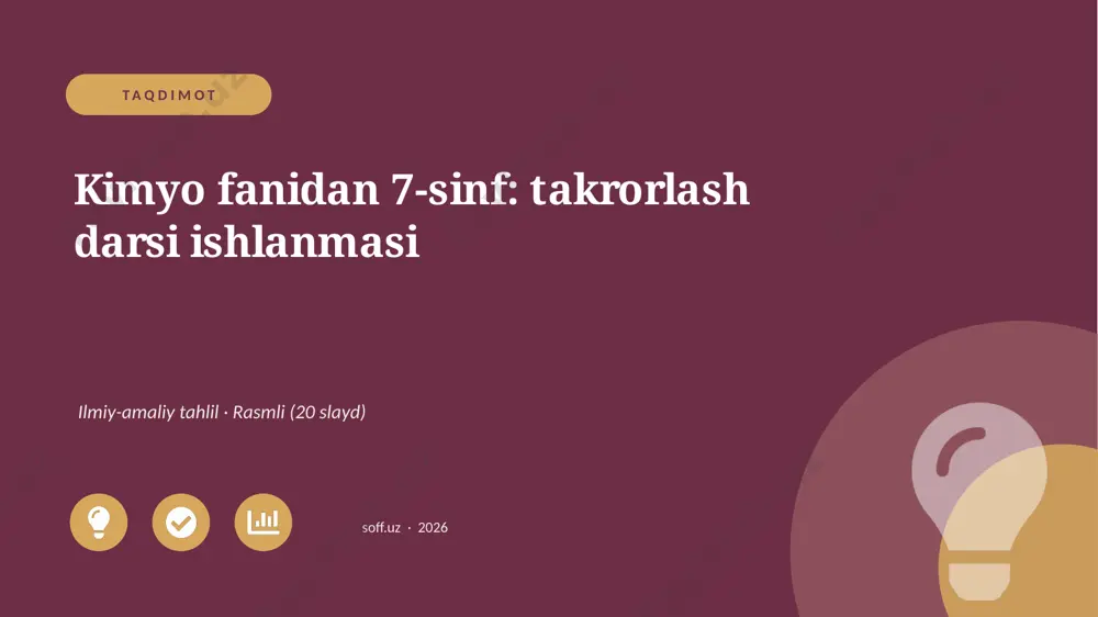 03042_kimyo_fanidan_7_sinf_takrorlash_darsi_is — PPTX
