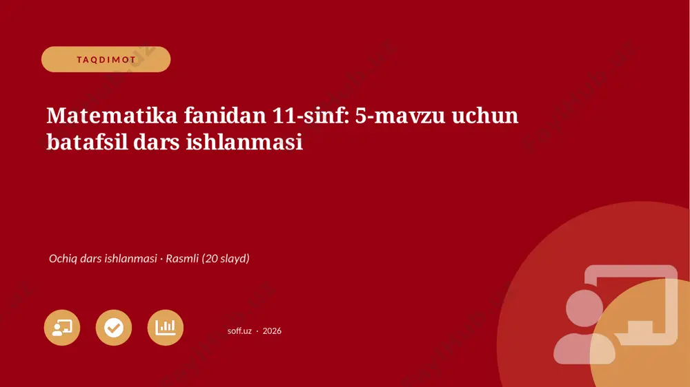 05035_matematika_fanidan_11_sinf_5_mavzu_uchun — PPTX