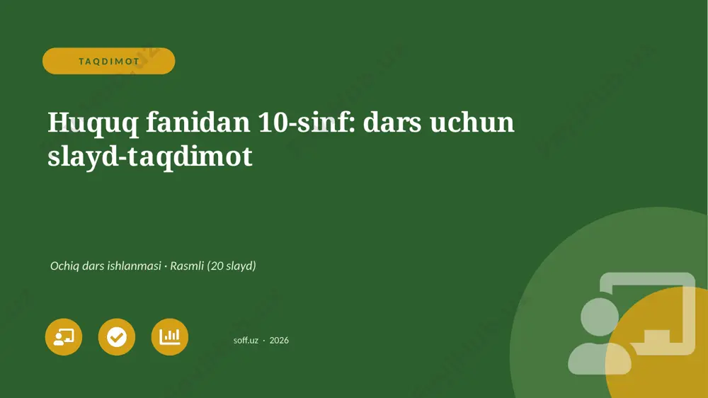 02306_huquq_fanidan_10_sinf_dars_uchun_slayd_t — PPTX