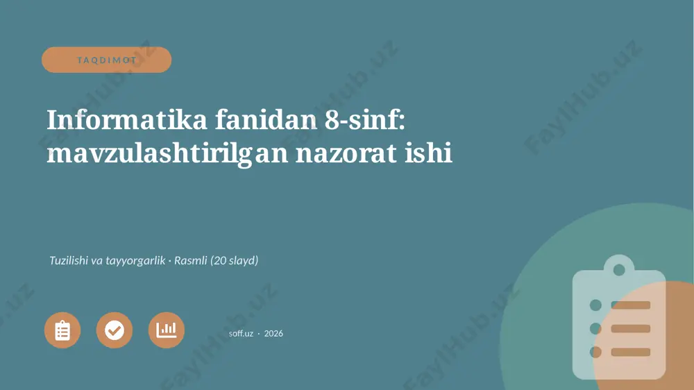 01538_informatika_fanidan_8_sinf_mavzulashtiri — PPTX